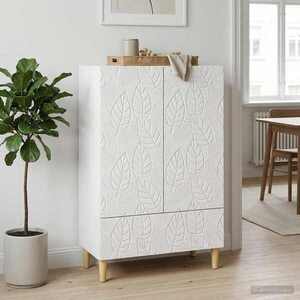 Imagine vidaXL Bufet Alb foarte lucios 66 x 34, 5 x 95 cm Lemn prelucrat