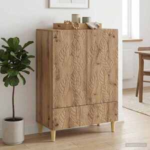 Imagine vidaXL Bufet Stejar Artizanal 66 x 34, 5 x 95 cm Lemn prelucrat