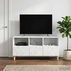 Imagine vidaXL Cabinet TV 102 x 34, 5 x 50 cm Alb Lemn prelucrat