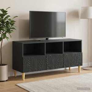 Imagine vidaXL Cabinet TV 102 x 34, 5 x 50 cm Negru Lemn prelucrat