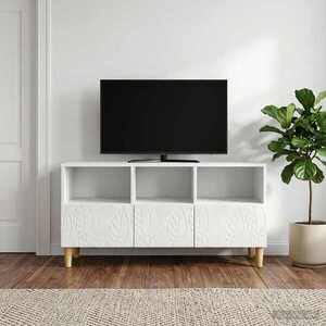 Imagine vidaXL Cabinet TV 102 x 34, 5 x 50 cm Alb foarte lucios Lemn prelucrat
