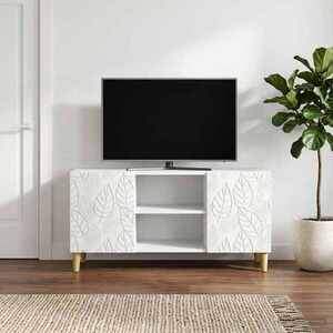Imagine vidaXL Cabinet TV 102 x 34, 5 x 50 cm Alb Lemn prelucrat