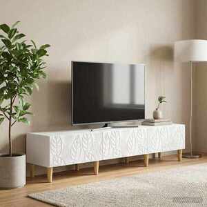 Imagine vidaXL Cabinet TV 147 x 34, 5 x 30 cm Alb Lemn prelucrat