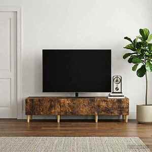 Imagine vidaXL Cabinet TV 147 x 34, 5 x 30 cm Stejar fumuriu Lemn prelucrat