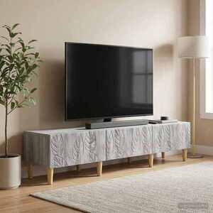 Imagine vidaXL Cabinet TV 147 x 34, 5 x 30 cm Sonoma gri Lemn prelucrat