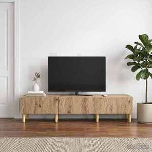 Imagine vidaXL Cabinet TV 147 x 34, 5 x 30 cm Stejar Artizanal Lemn prelucrat