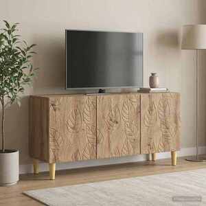 Imagine vidaXL Cabinet TV 99 x 34, 5 x 50 cm Stejar Artizanal Lemn prelucrat