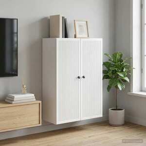 Imagine vidaXL Dulap montat pe perete Alb 66 x 34, 5 x 90 cm Lemn prelucrat
