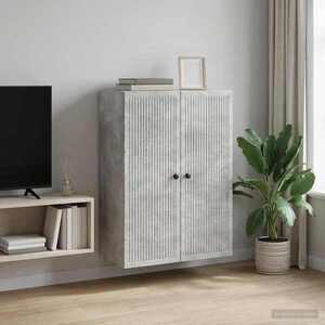 Imagine vidaXL Dulap montat pe perete Gri Beton 66 x 34, 5 x 90 cm