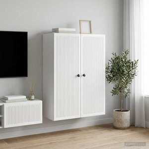 Imagine vidaXL Dulap montat pe perete Alb foarte lucios 66 x 34, 5 x 90 cm