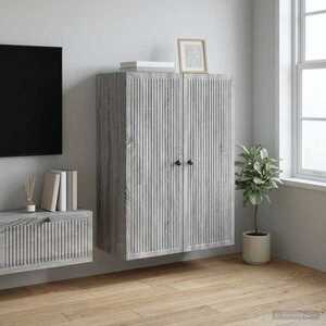 Imagine vidaXL Dulap montat pe perete Sonoma gri 66 x 34, 5 x 90 cm