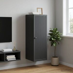 Imagine vidaXL Dulap montat pe perete Negru 33 x 34, 5 x 90 cm Lemn prelucrat