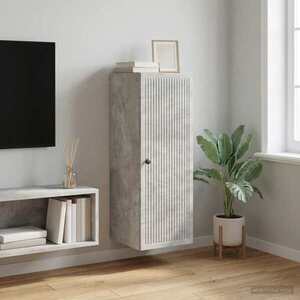 Imagine vidaXL Dulap montat pe perete Gri Beton 33 x 34, 5 x 90 cm