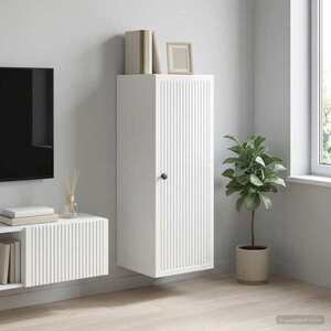 Imagine vidaXL Dulap montat pe perete Alb foarte lucios 33 x 34, 5 x 90 cm