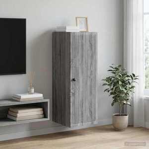 Imagine vidaXL Dulap montat pe perete Sonoma gri 33 x 34, 5 x 90 cm