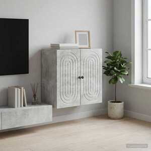 Imagine vidaXL Dulap montat pe perete Gri Beton 59 x 31 x 60 cm Lemn prelucrat
