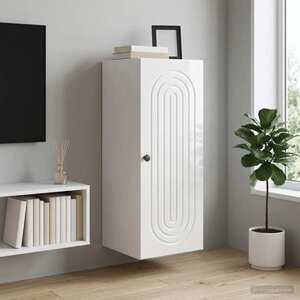 Imagine vidaXL Dulap montat pe perete Alb foarte lucios 33 x 34, 5 x 90 cm