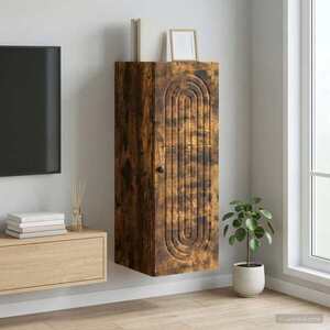 Imagine vidaXL Dulap montat pe perete Stejar fumuriu 33 x 34, 5 x 90 cm