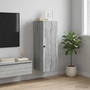 Imagine vidaXL Dulap montat pe perete Sonoma gri 33 x 34, 5 x 90 cm