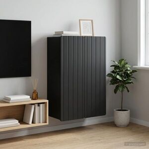 Imagine vidaXL Dulap montat pe perete Negru 66 x 34, 5 x 92 cm Lemn prelucrat