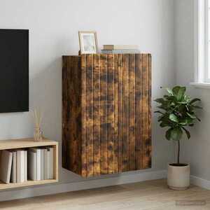 Imagine vidaXL Dulap montat pe perete Stejar fumuriu 66 x 34, 5 x 92 cm