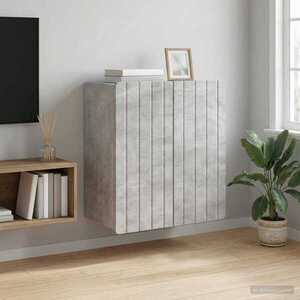 Imagine vidaXL Dulap montat pe perete Gri Beton 59 x 31 x 64 cm Lemn prelucrat