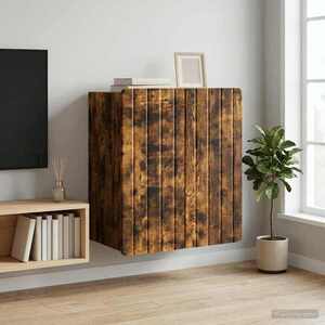 Imagine vidaXL Dulap montat pe perete Stejar fumuriu 59 x 31 x 64 cm