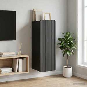 Imagine vidaXL Dulap montat pe perete Negru 33 x 34, 5 x 94 cm Lemn prelucrat