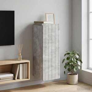 Imagine vidaXL Dulap montat pe perete Gri Beton 33 x 34, 5 x 94 cm