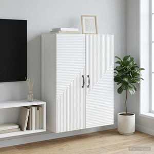 Imagine vidaXL Dulap montat pe perete Alb 66 x 34, 5 x 90 cm Lemn prelucrat