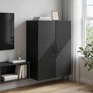 Imagine vidaXL Dulap montat pe perete Negru 66 x 34, 5 x 90 cm Lemn prelucrat