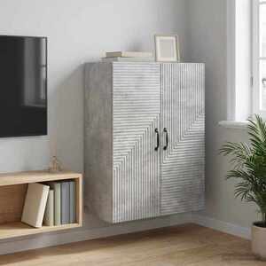 Imagine vidaXL Dulap montat pe perete Gri Beton 66 x 34, 5 x 90 cm