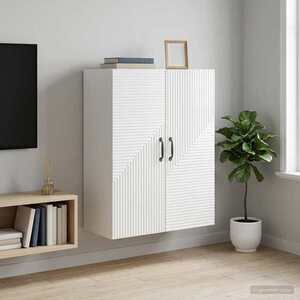 Imagine vidaXL Dulap montat pe perete Alb foarte lucios 66 x 34, 5 x 90 cm