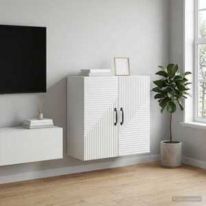 Imagine vidaXL Dulap montat pe perete Alb foarte lucios 59 x 31 x 60 cm