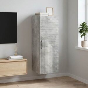 Imagine vidaXL Dulap montat pe perete Gri Beton 33 x 34, 5 x 90 cm