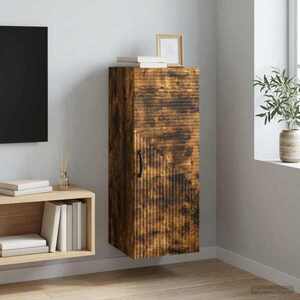 Imagine vidaXL Dulap montat pe perete Stejar fumuriu 33 x 34, 5 x 90 cm