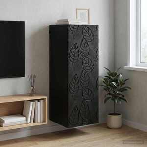 Imagine vidaXL Dulap montat pe perete 33 x 34, 5 x 90 cm Lemn prelucrat Negru