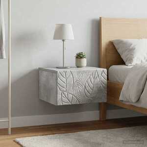 Imagine vidaXL Dulap de noapte suspendat 2 buc. Gri Beton 49 x 34, 5 x 20 cm