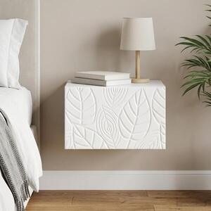 Imagine vidaXL Dulap de noapte suspendat Alb foarte lucios 49 x 34, 5 x 20 cm