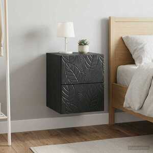 Imagine vidaXL Dulap de noapte suspendat 2 buc. Negru 34, 5 x 33 x 40 cm