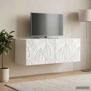 Imagine vidaXL Oglindă TV montată pe perete 98 x 41 x 30 cm Alb Lemn prelucrat