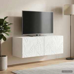 Imagine vidaXL Oglindă TV montată pe perete 98 x 41 x 30 cm Alb foarte lucios