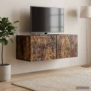 Imagine vidaXL Oglindă TV montată pe perete 59, 5 x 31 cm Stejar fumuriu