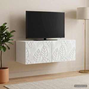 Imagine vidaXL Oglindă TV montată pe perete 78, 5 x 31 cm Alb Lemn prelucrat