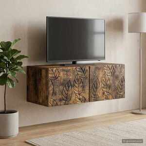 Imagine vidaXL Oglindă TV montată pe perete 78, 5 x 31 cm Stejar fumuriu