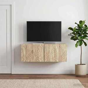 Imagine vidaXL Oglindă TV montată pe perete 98 x 31 cm Stejar Sonoma