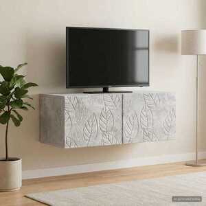 Imagine vidaXL Oglindă TV montată pe perete 98 x 31 cm Gri Beton