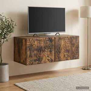 Imagine vidaXL Oglindă TV montată pe perete 98 x 31 cm Stejar fumuriu