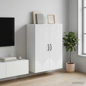 Imagine vidaXL Dulap montat pe perete Alb 66 x 34, 5 x 90 cm Lemn prelucrat