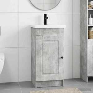 Imagine vidaXL Mobilă de baie cu chiuvetă Gri Beton 42 x 40 x 84, 5 cm